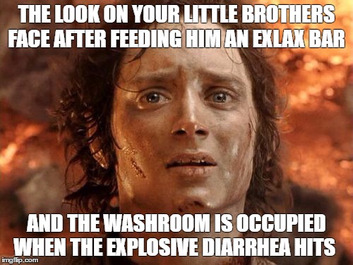 It's Finally Over Meme | THE LOOK ON YOUR LITTLE BROTHERS FACE AFTER FEEDING HIM AN EXLAX BAR; AND THE WASHROOM IS OCCUPIED WHEN THE EXPLOSIVE DIARRHEA HITS | image tagged in memes,its finally over | made w/ Imgflip meme maker