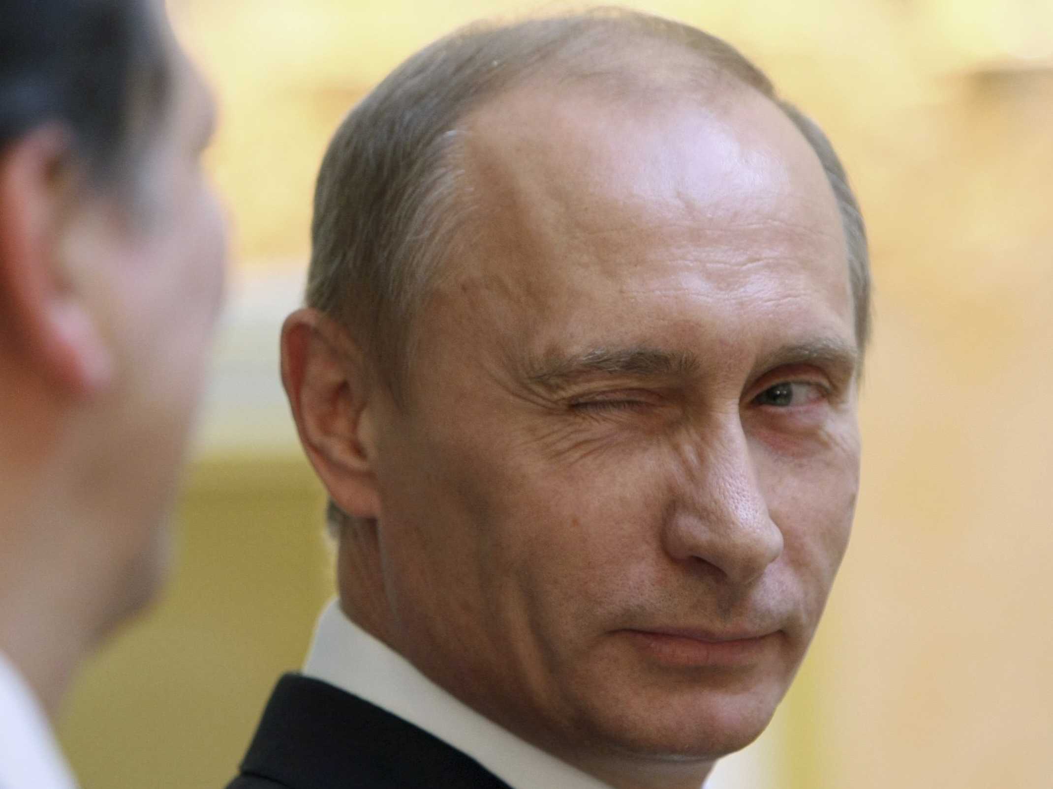 Vladimir Putin blinking Blank Meme Template