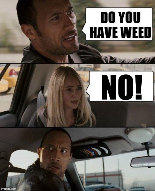 The Rock Driving Meme | DO YOU HAVE WEED; NO! | image tagged in memes,the rock driving | made w/ Imgflip meme maker
