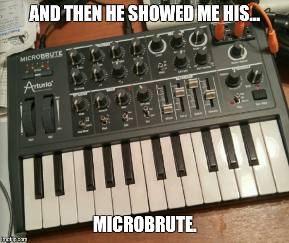 AND THEN HE SHOWED ME HIS... MICROBRUTE. | image tagged in funny memes | made w/ Imgflip meme maker
