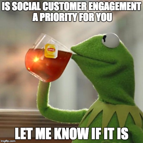 But That's None Of My Business Meme | IS SOCIAL CUSTOMER ENGAGEMENT A PRIORITY FOR YOU; LET ME KNOW IF IT IS | image tagged in memes,but thats none of my business,kermit the frog | made w/ Imgflip meme maker