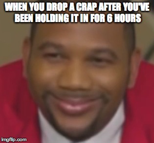 WHEN YOU DROP A CRAP AFTER YOU'VE BEEN HOLDING IT IN FOR 6 HOURS | made w/ Imgflip meme maker