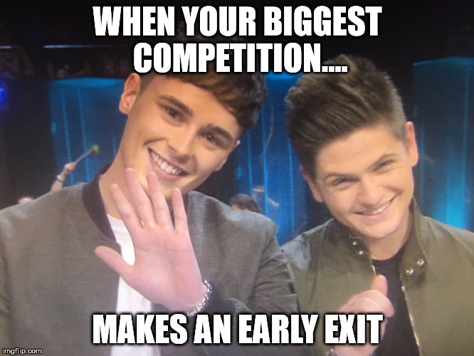 WHEN YOUR BIGGEST COMPETITION.... MAKES AN EARLY EXIT | made w/ Imgflip meme maker