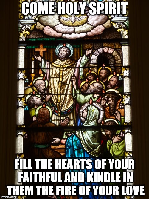 Holy Spirit | COME HOLY SPIRIT; FILL THE HEARTS OF YOUR FAITHFUL AND KINDLE IN THEM THE FIRE OF YOUR LOVE | image tagged in holy spirit | made w/ Imgflip meme maker