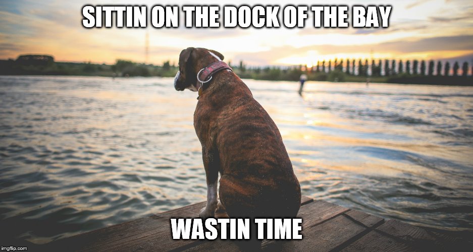 SITTIN ON THE DOCK OF THE BAY WASTIN TIME | made w/ Imgflip meme maker
