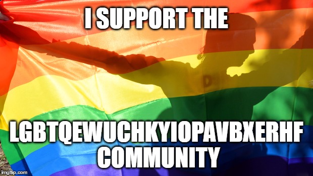 Supporting LGBTQ+ | I SUPPORT THE; LGBTQEWUCHKYIOPAVBXERHF COMMUNITY | image tagged in lgbt,support,community,gay rights,gay pride,transgender | made w/ Imgflip meme maker