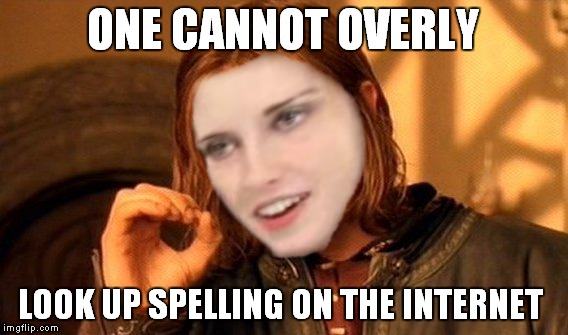 ONE CANNOT OVERLY LOOK UP SPELLING ON THE INTERNET | made w/ Imgflip meme maker