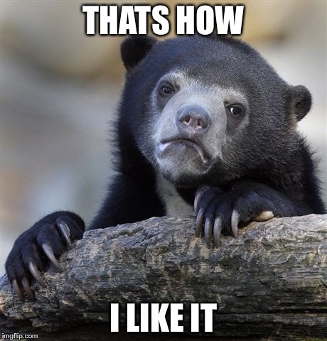 Confession Bear Meme | THATS HOW I LIKE IT | image tagged in memes,confession bear | made w/ Imgflip meme maker