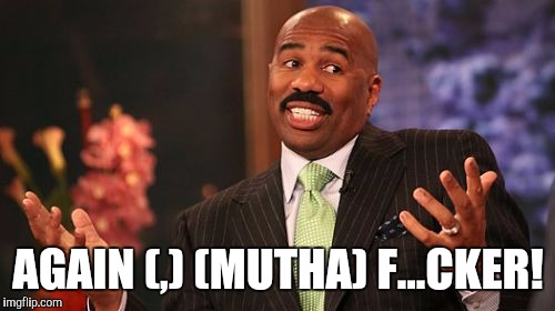 Steve Harvey Meme | AGAIN (,) (MUTHA) F...CKER! | image tagged in memes,steve harvey | made w/ Imgflip meme maker