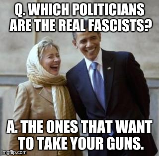 HILLARY CONVERT | Q. WHICH POLITICIANS ARE THE REAL FASCISTS? A. THE ONES THAT WANT TO TAKE YOUR GUNS. | image tagged in hillary convert | made w/ Imgflip meme maker