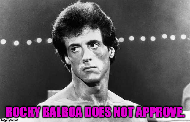 Rocky Balboa | ROCKY BALBOA DOES NOT APPROVE. | image tagged in memes,rocky balboa,rupert does not approve | made w/ Imgflip meme maker