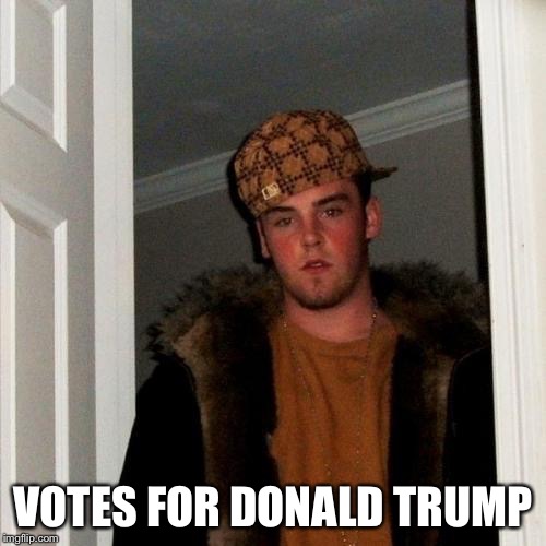 Scumbag Steve | VOTES FOR DONALD TRUMP | image tagged in memes,scumbag steve | made w/ Imgflip meme maker