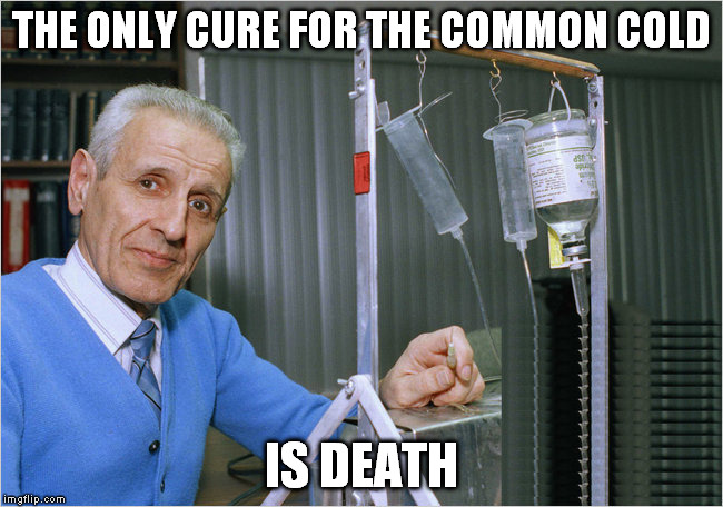 THE ONLY CURE FOR THE COMMON COLD IS DEATH | made w/ Imgflip meme maker