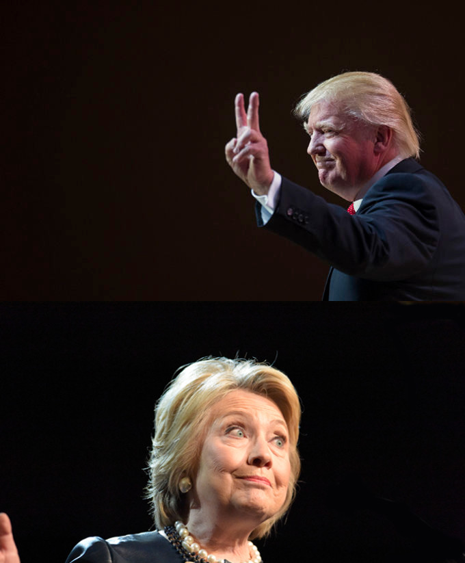 High Quality Trump and Hilary Comparison Blank Meme Template