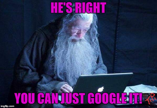 HE'S RIGHT YOU CAN JUST GOOGLE IT! | made w/ Imgflip meme maker
