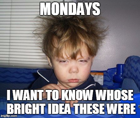 Someone Has to Pay | MONDAYS; I WANT TO KNOW WHOSE BRIGHT IDEA THESE WERE | image tagged in monday mornings | made w/ Imgflip meme maker
