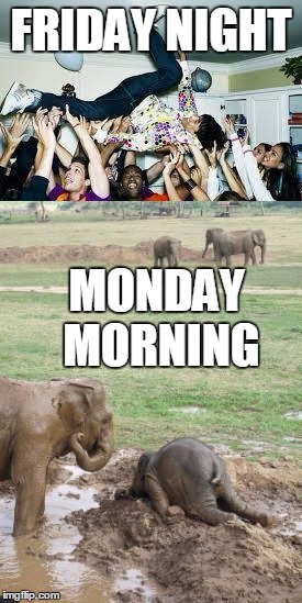Weekend Time Travel | FRIDAY NIGHT; MONDAY MORNING | image tagged in monday | made w/ Imgflip meme maker