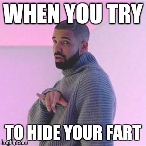 Hotline Bling | WHEN YOU TRY; TO HIDE YOUR FART | image tagged in hotline bling | made w/ Imgflip meme maker