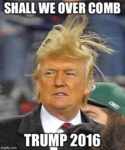 Overcomb 2016 | SHALL WE OVER COMB; TRUMP 2016 | image tagged in trump,trump 2016 | made w/ Imgflip meme maker