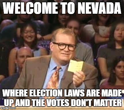 Drew Carey | WELCOME TO NEVADA; WHERE ELECTION LAWS ARE MADE UP AND THE VOTES DON'T MATTER | image tagged in drew carey,AdviceAnimals | made w/ Imgflip meme maker