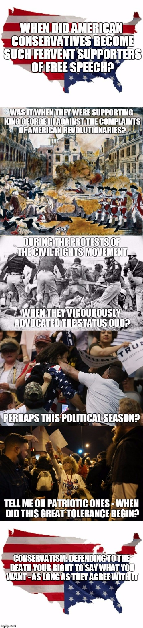 yes, that would be sarcasm | WHEN DID AMERICAN CONSERVATIVES BECOME SUCH FERVENT SUPPORTERS OF FREE SPEECH? CONSERVATISM: DEFENDING TO THE DEATH YOUR RIGHT TO SAY WHAT YOU WANT - AS LONG AS THEY AGREE WITH IT | image tagged in conservative,politics | made w/ Imgflip meme maker
