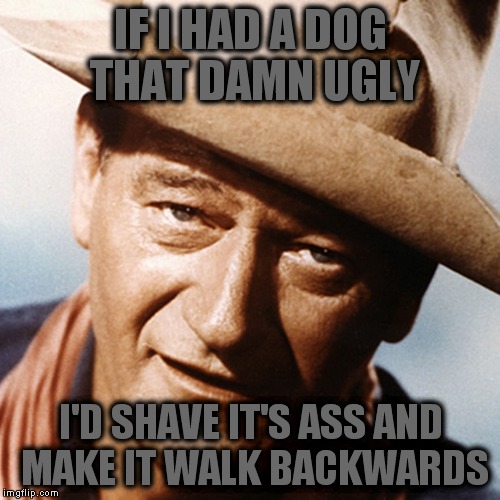 IF I HAD A DOG THAT DAMN UGLY I'D SHAVE IT'S ASS AND MAKE IT WALK BACKWARDS | made w/ Imgflip meme maker