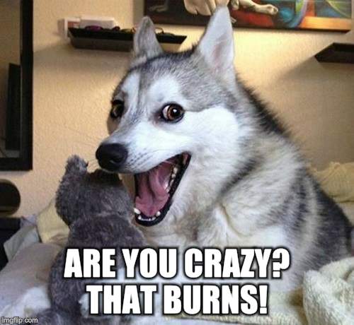 ARE YOU CRAZY? THAT BURNS! | made w/ Imgflip meme maker