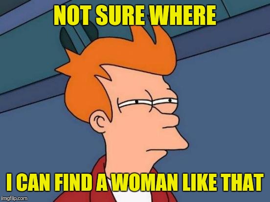 Futurama Fry Meme | NOT SURE WHERE I CAN FIND A WOMAN LIKE THAT | image tagged in memes,futurama fry | made w/ Imgflip meme maker