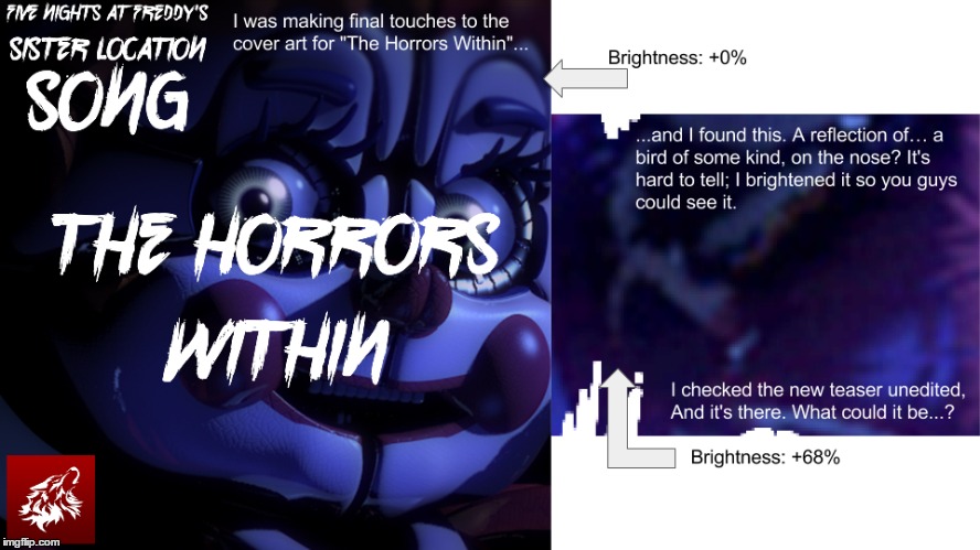 Look what I found in the new FNAF:SL teaser... | image tagged in fnaf,song,music,five nights at freddys,reflection | made w/ Imgflip meme maker