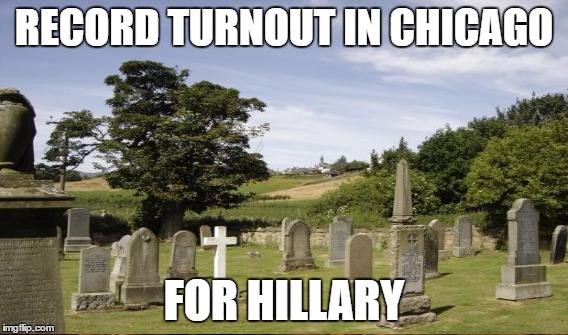 RECORD TURNOUT IN CHICAGO FOR HILLARY | made w/ Imgflip meme maker