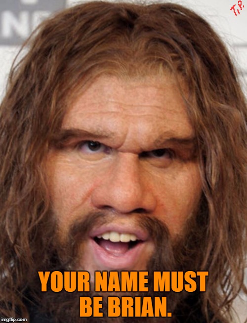 YOUR NAME MUST BE BRIAN. | made w/ Imgflip meme maker