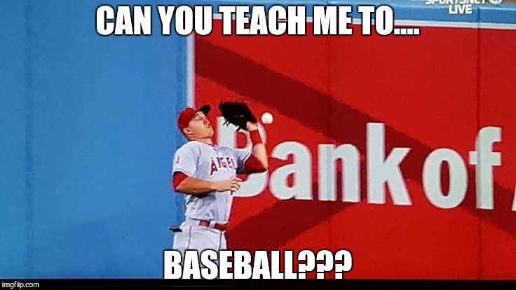 CAN YOU TEACH ME TO.... BASEBALL??? | image tagged in trout | made w/ Imgflip meme maker