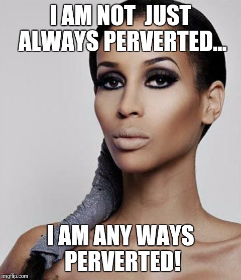 I AM NOT  JUST ALWAYS PERVERTED... I AM ANY WAYS PERVERTED! | image tagged in perversion | made w/ Imgflip meme maker