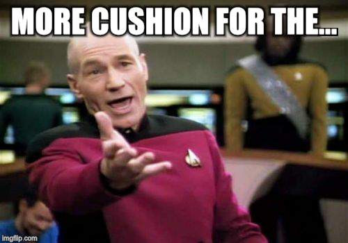Picard Wtf Meme | MORE CUSHION FOR THE... | image tagged in memes,picard wtf | made w/ Imgflip meme maker