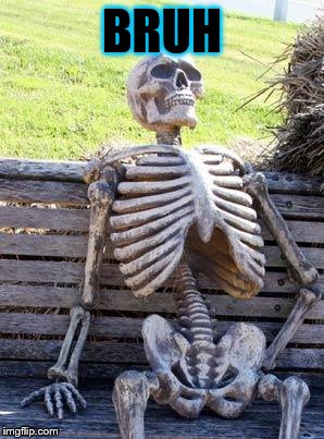 Waiting Skeleton | BRUH | image tagged in memes,waiting skeleton | made w/ Imgflip meme maker