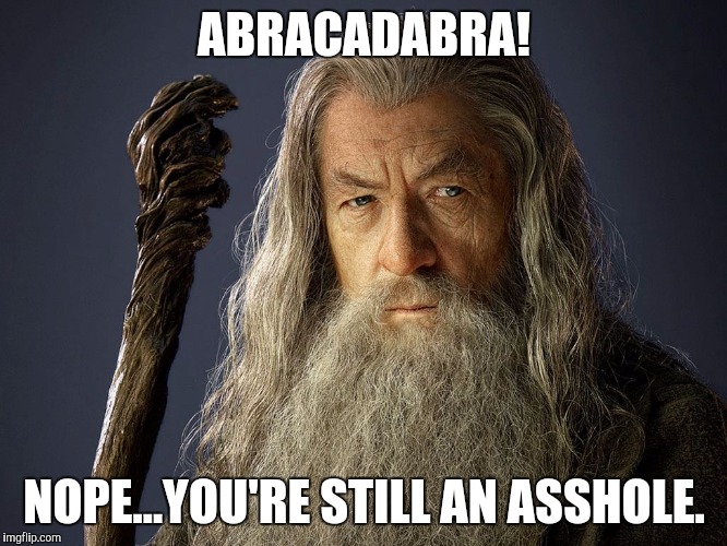Just Like Magic |  ABRACADABRA! NOPE...YOU'RE STILL AN ASSHOLE. | image tagged in memes | made w/ Imgflip meme maker
