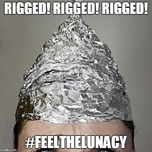 #FeelTheLunacy | RIGGED! RIGGED! RIGGED! #FEELTHELUNACY | image tagged in bernie sanders,hillary clinton | made w/ Imgflip meme maker