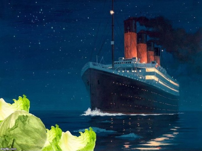 No caption necessary. | ... | image tagged in memes,titanic,iceburg lettuce | made w/ Imgflip meme maker