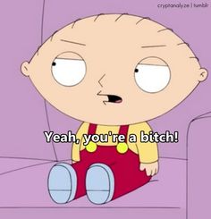 Stewie Says You're a Bitch Blank Meme Template