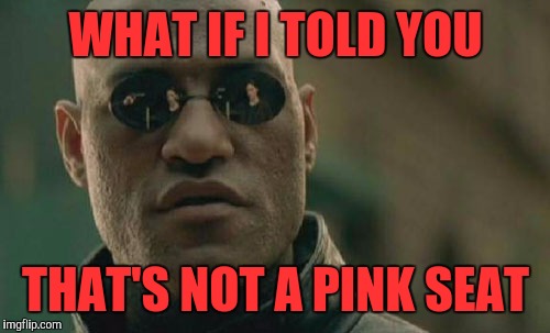 Matrix Morpheus Meme | WHAT IF I TOLD YOU THAT'S NOT A PINK SEAT | image tagged in memes,matrix morpheus | made w/ Imgflip meme maker
