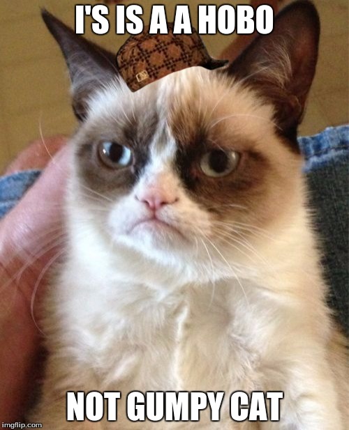 Grumpy Cat | I'S IS A A HOBO; NOT GUMPY CAT | image tagged in memes,grumpy cat,scumbag | made w/ Imgflip meme maker
