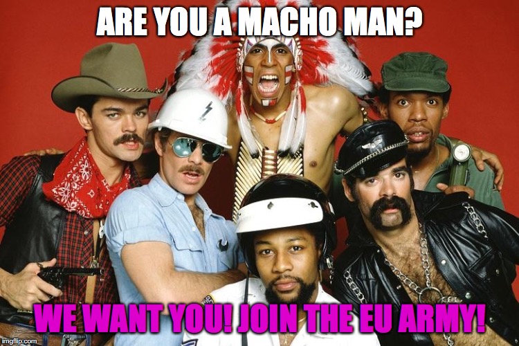 EU Army | ARE YOU A MACHO MAN? WE WANT YOU! JOIN THE EU ARMY! | image tagged in eu army | made w/ Imgflip meme maker