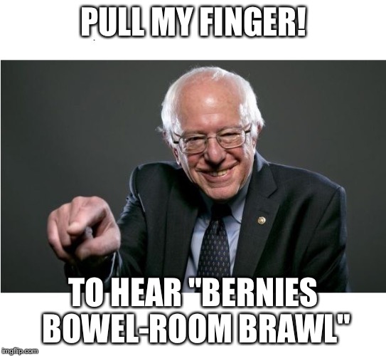 PULL MY FINGER! TO HEAR "BERNIES BOWEL-ROOM BRAWL" | made w/ Imgflip meme maker