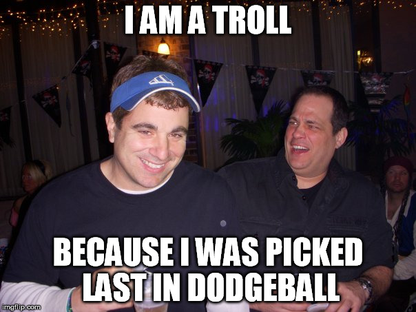 I AM A TROLL; BECAUSE I WAS PICKED LAST IN DODGEBALL | image tagged in greble | made w/ Imgflip meme maker