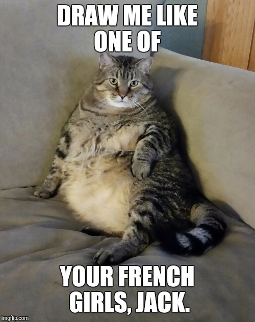 DRAW ME LIKE ONE OF; YOUR FRENCH GIRLS, JACK. | image tagged in fat cat,draw me like one of your french girls | made w/ Imgflip meme maker