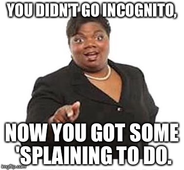 Ya'll mother fuckers | YOU DIDN'T GO INCOGNITO, NOW YOU GOT SOME 'SPLAINING TO DO. | image tagged in ya'll mother fuckers | made w/ Imgflip meme maker