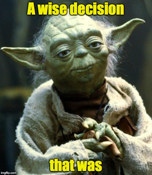 Star Wars Yoda Meme | A wise decision that was | image tagged in memes,star wars yoda | made w/ Imgflip meme maker