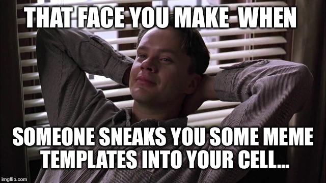 THAT FACE YOU MAKE  WHEN SOMEONE SNEAKS YOU SOME MEME TEMPLATES INTO YOUR CELL... | made w/ Imgflip meme maker