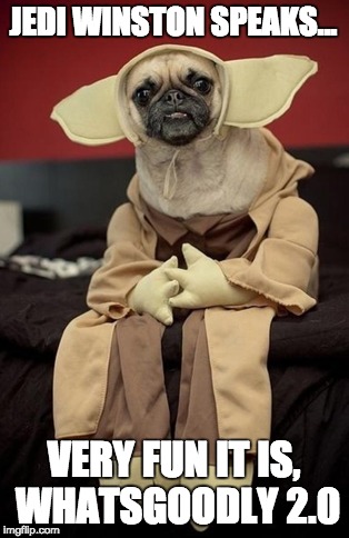Whatsgoodly Jedi Knowledge | JEDI WINSTON SPEAKS... VERY FUN IT IS, WHATSGOODLY 2.0 | image tagged in dogs,funny animals,jedi,star wars,technology,pugs | made w/ Imgflip meme maker