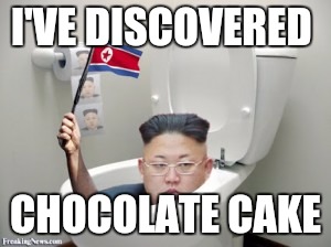 Kim Jung In loves cake | I'VE DISCOVERED; CHOCOLATE CAKE | image tagged in memes,kim jong un,cake,funny,fast food | made w/ Imgflip meme maker